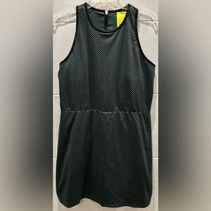 NWT All in Motion Women's Knit High Neck Active Dress Green/Black Herringbone L